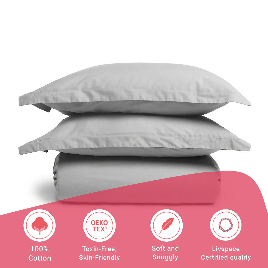 Paleto | Everyday Hues Solid Dyed Cotton Fitted Sheet Set-Grey - Image 17