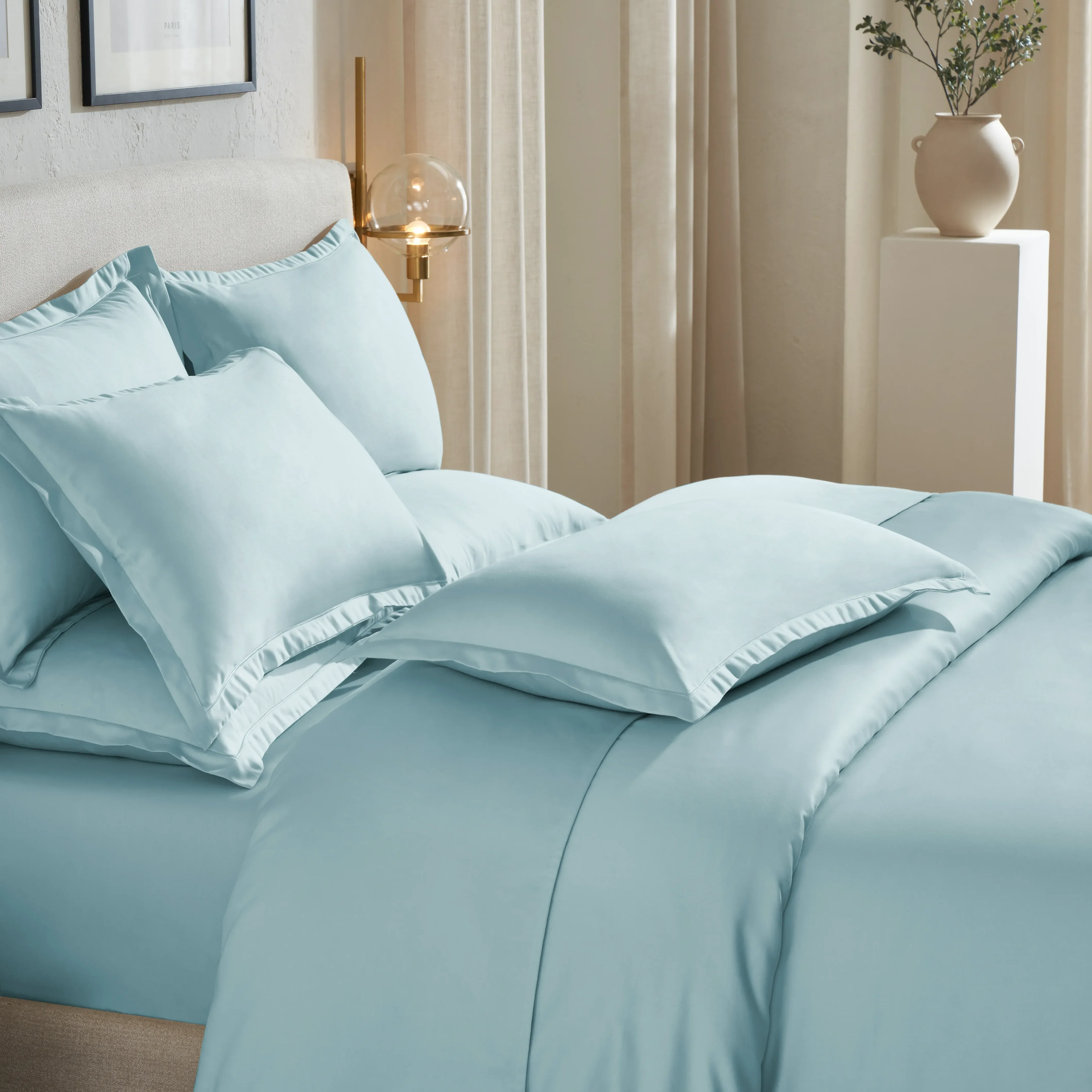 Pelushe | 800TC Long Staple Cotton Luxurious Super Soft Fitted Sheet Set | Pillow Cover with Merrow Hem Treatment - Image 33