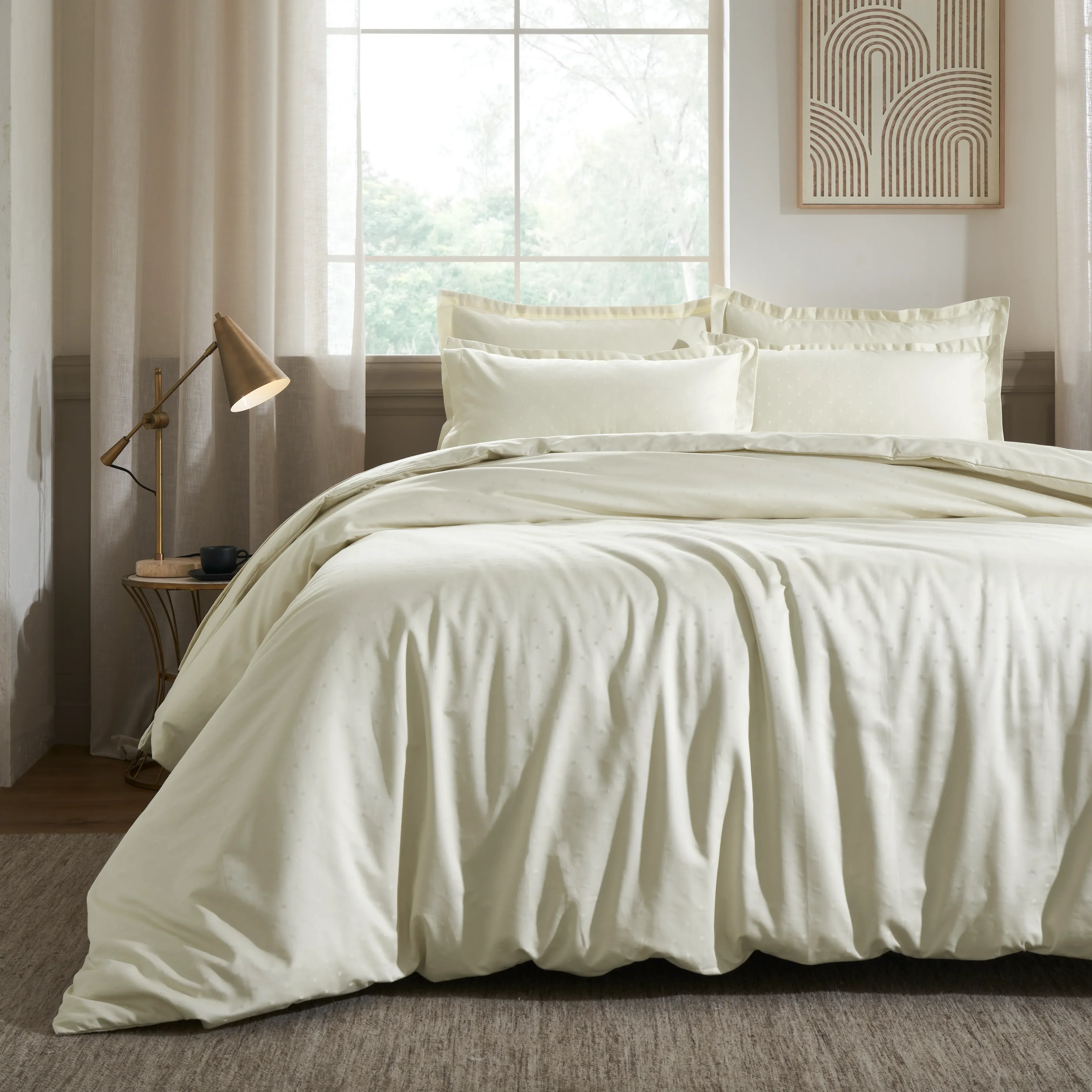 Ricaso | 1000TC Egyptian Cotton Swiss Dot Super Soft Bedsheet Set | Pillow Cover with Merrow Hem Treatment - Image 12