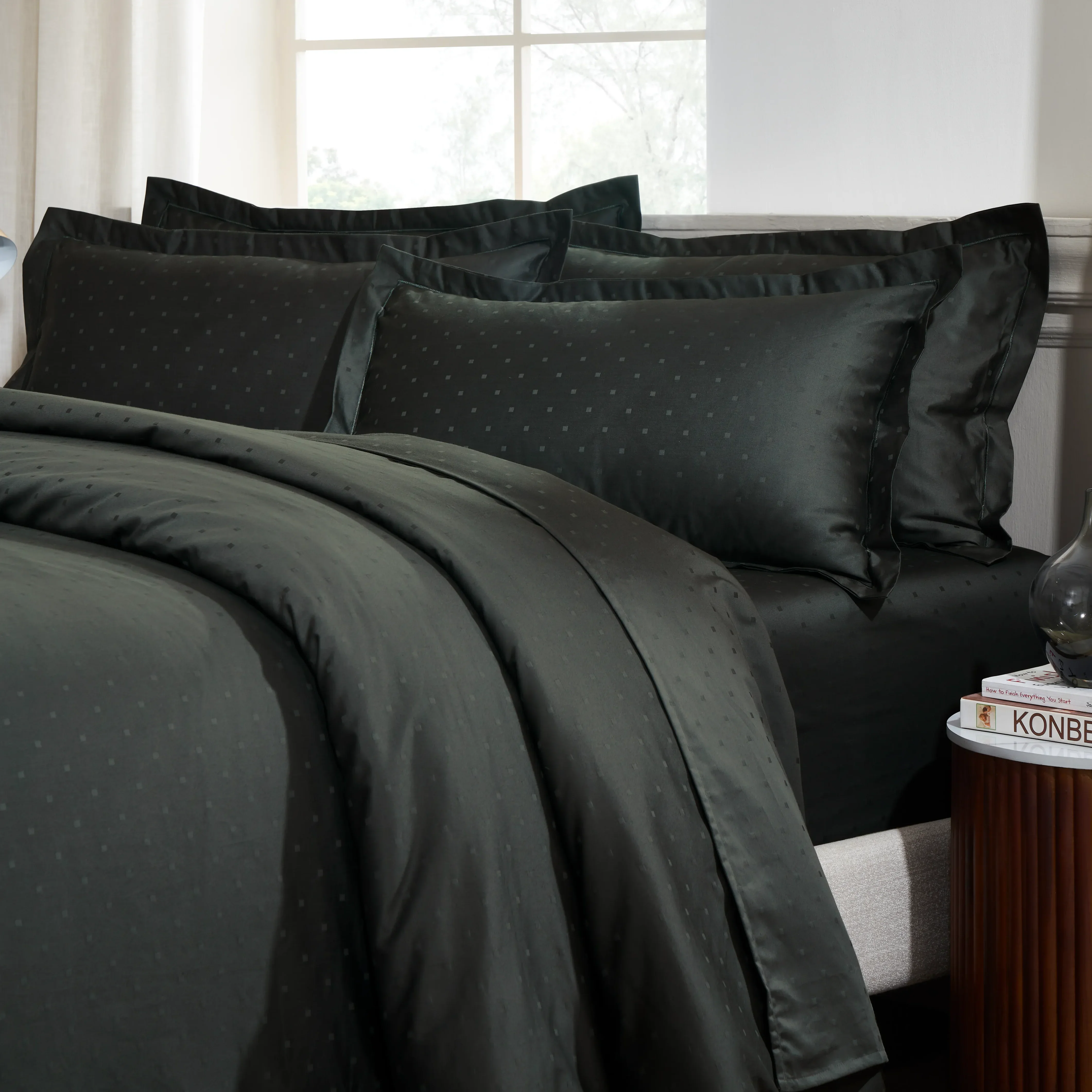 Ricaso | 1000TC Egyptian Cotton Swiss Dot Super Soft Bedsheet Set | Pillow Cover with Merrow Hem Treatment - Image 16