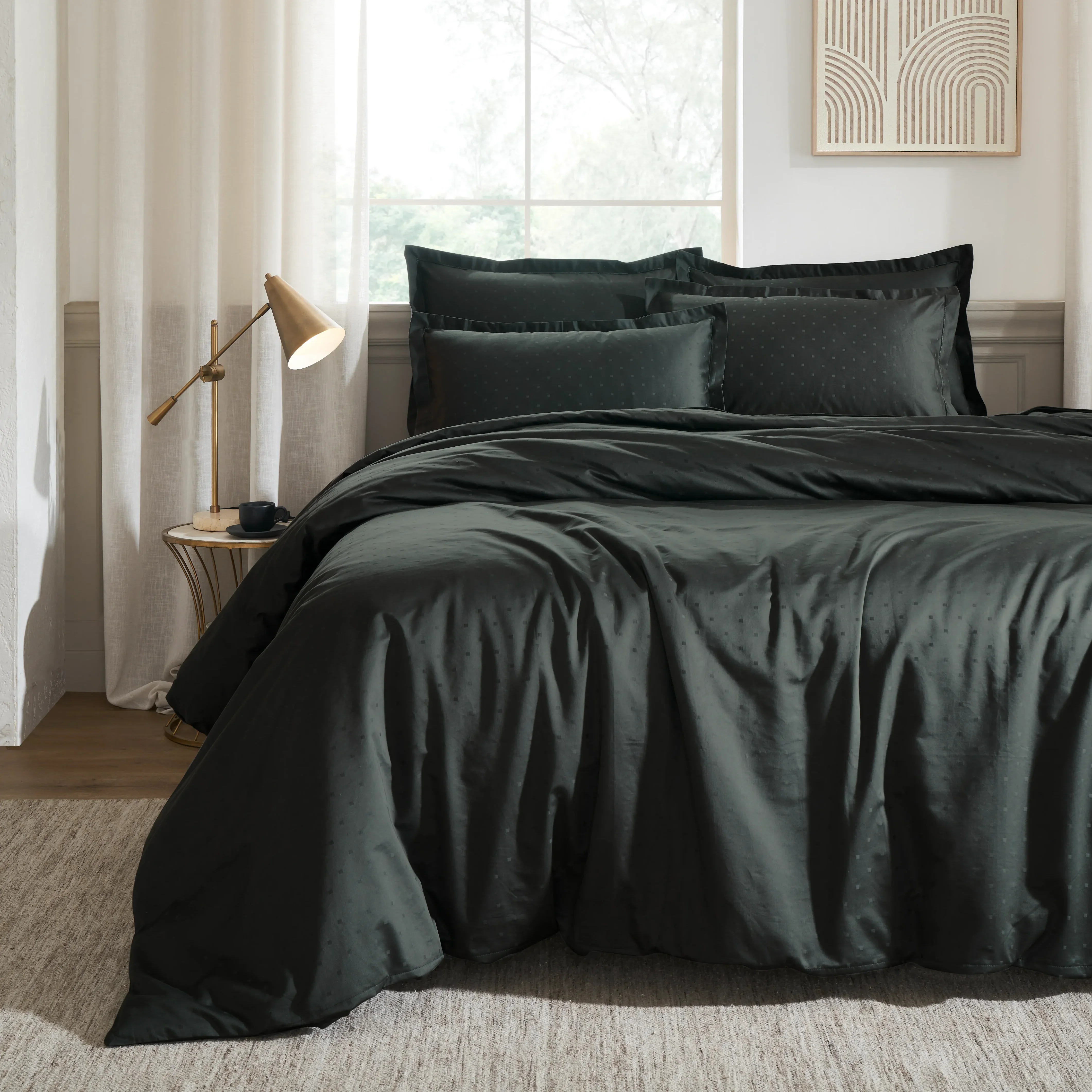 Ricaso | 1000TC Egyptian Cotton Swiss Dot Super Soft Bedsheet Set | Pillow Cover with Merrow Hem Treatment - Image 17