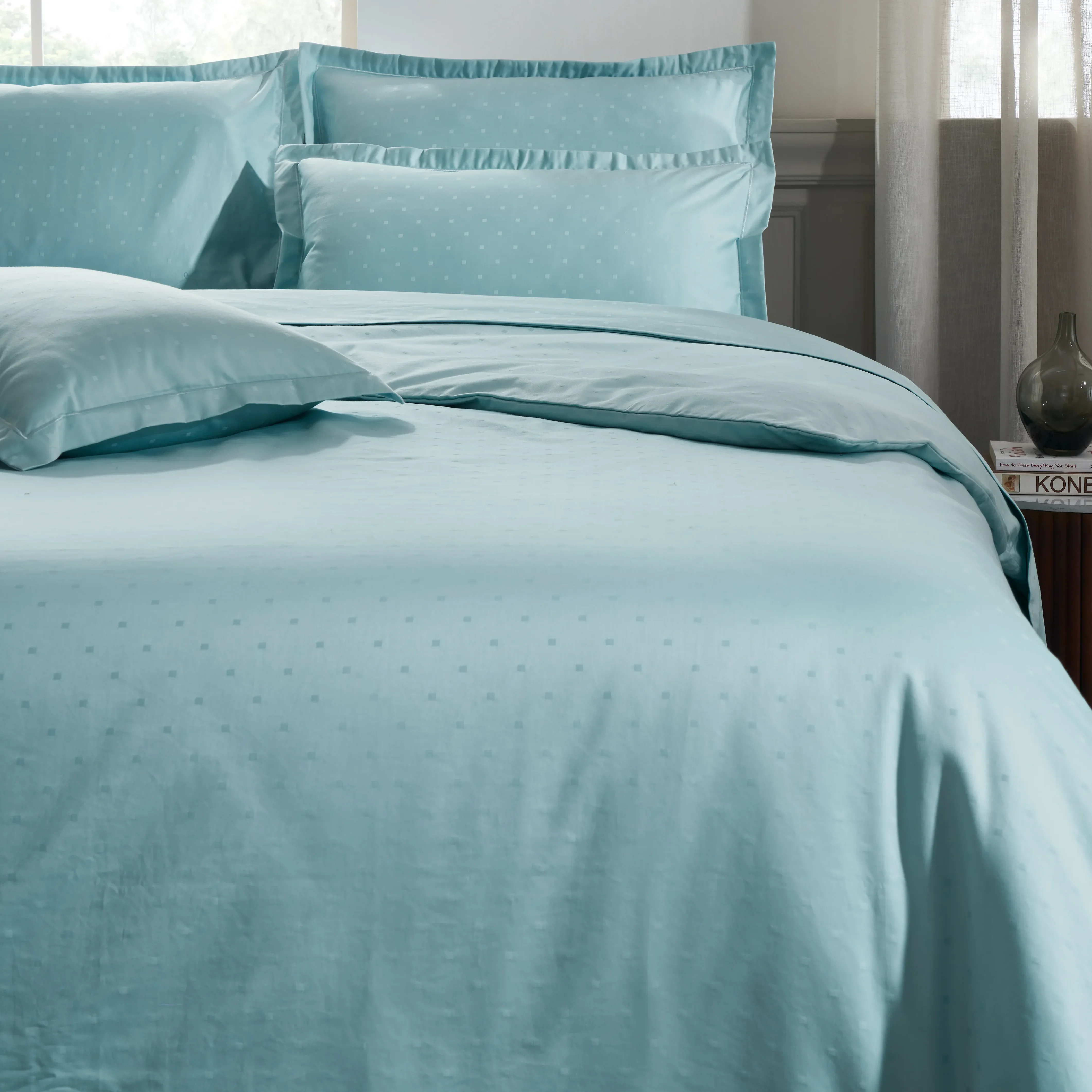 Ricaso | 1000TC Egyptian Cotton Swiss Dot Super Soft Bedsheet Set | Pillow Cover with Merrow Hem Treatment - Image 28