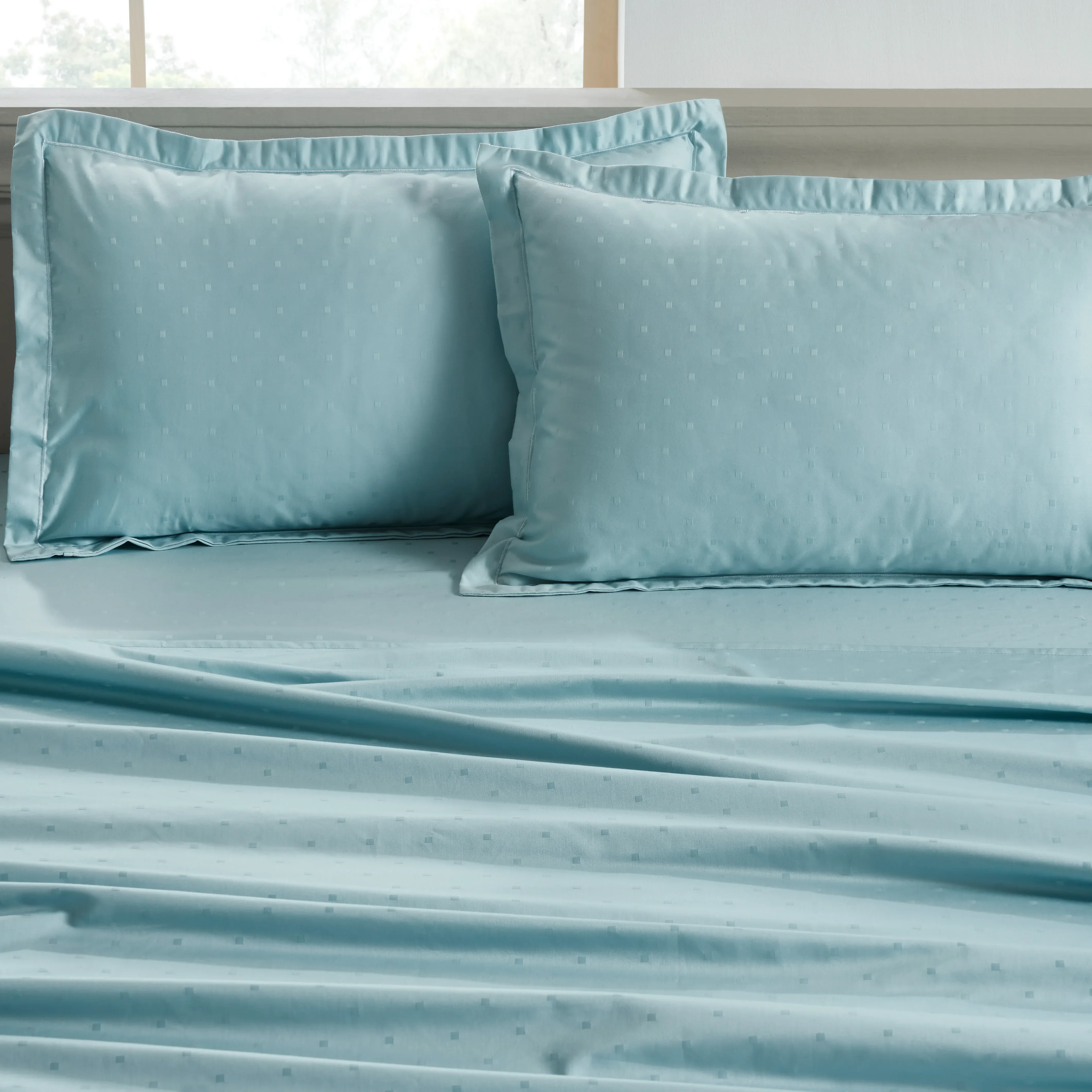 Ricaso | 1000TC Egyptian Cotton Swiss Dot Super Soft Bedsheet Set | Pillow Cover with Merrow Hem Treatment - Image 29