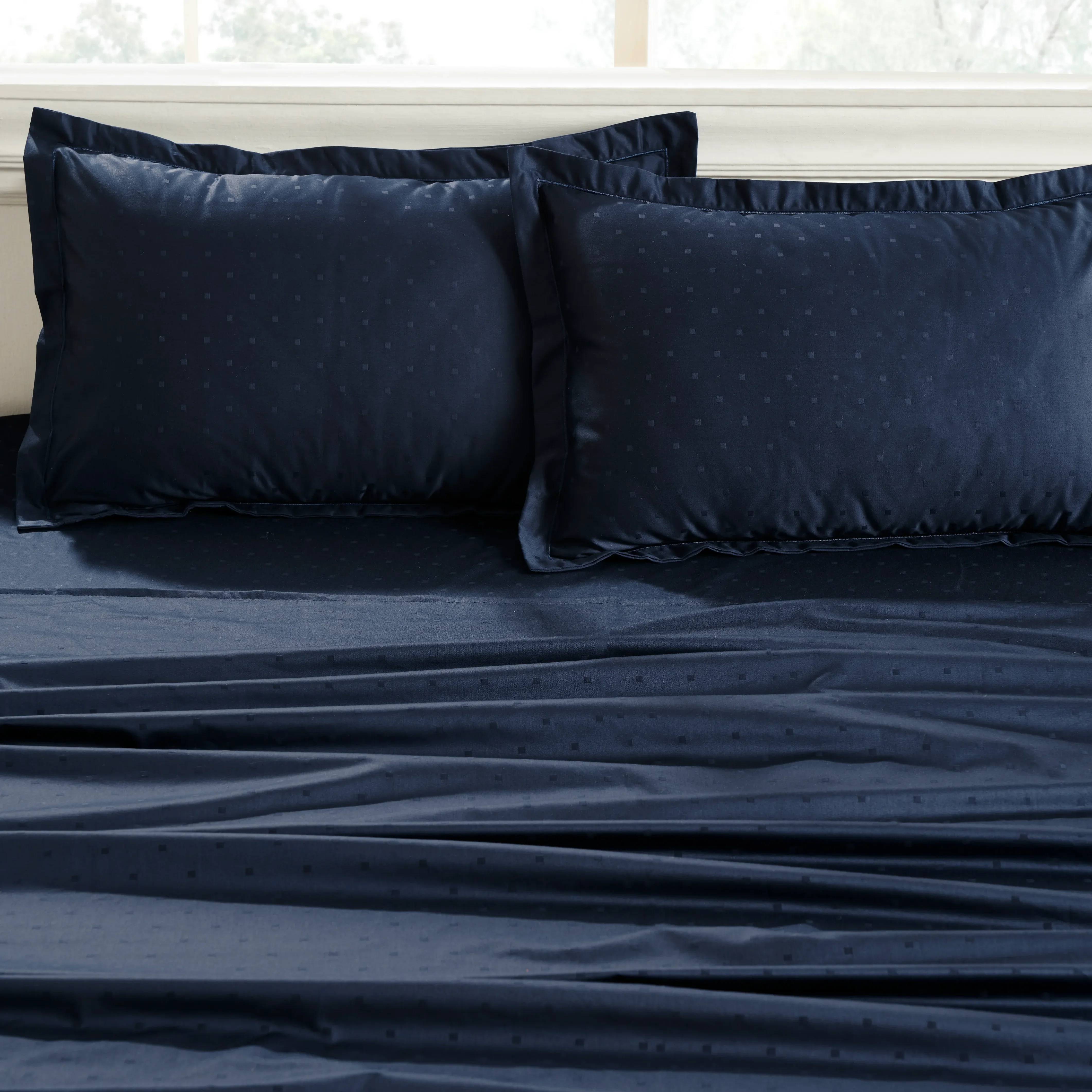 Ricaso | 1000TC Egyptian Cotton Swiss Dot Super Soft Bedsheet Set | Pillow Cover with Merrow Hem Treatment - Image 4