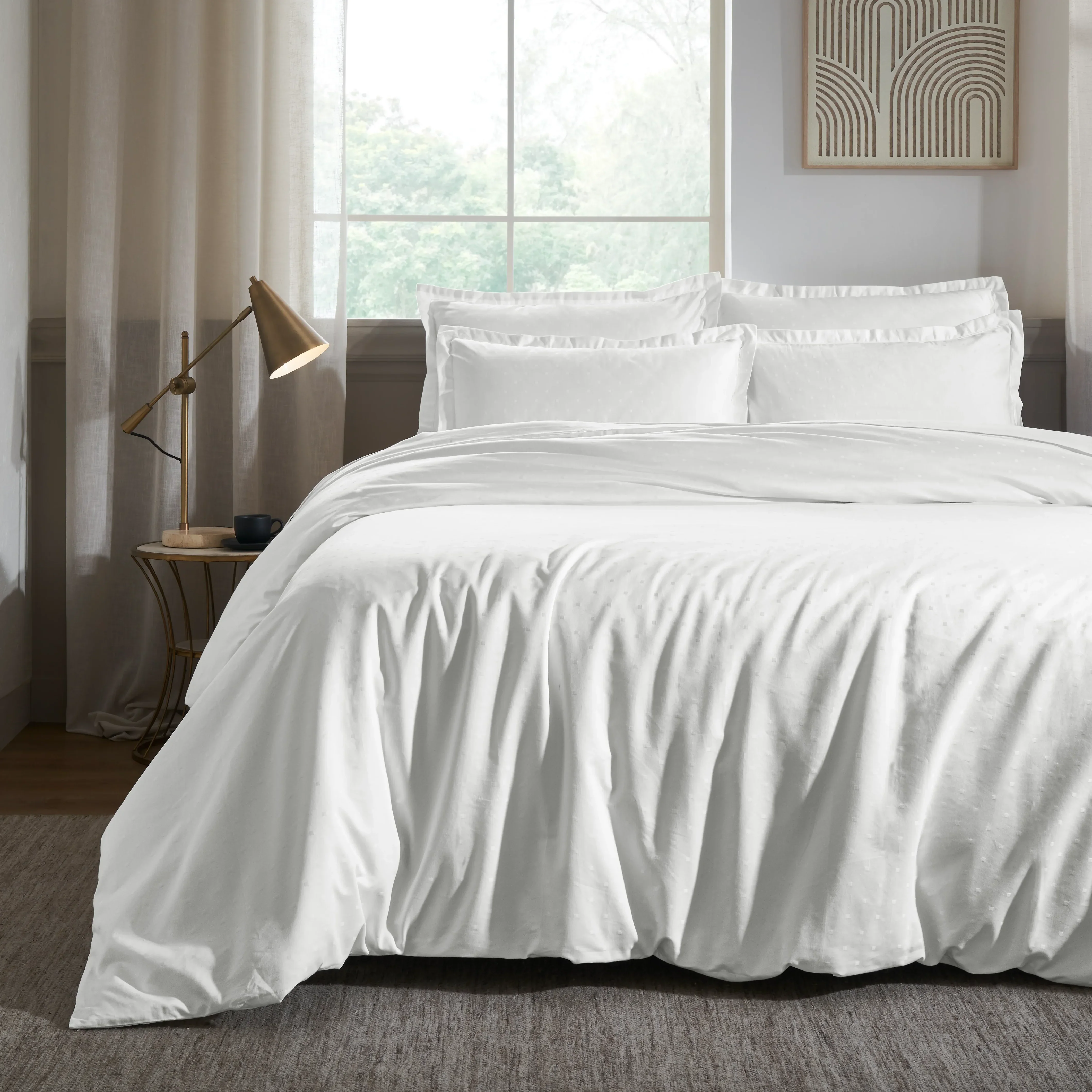 Ricaso | 1000TC Egyptian Cotton Swiss Dot Super Soft Bedsheet Set | Pillow Cover with Merrow Hem Treatment - Image 7