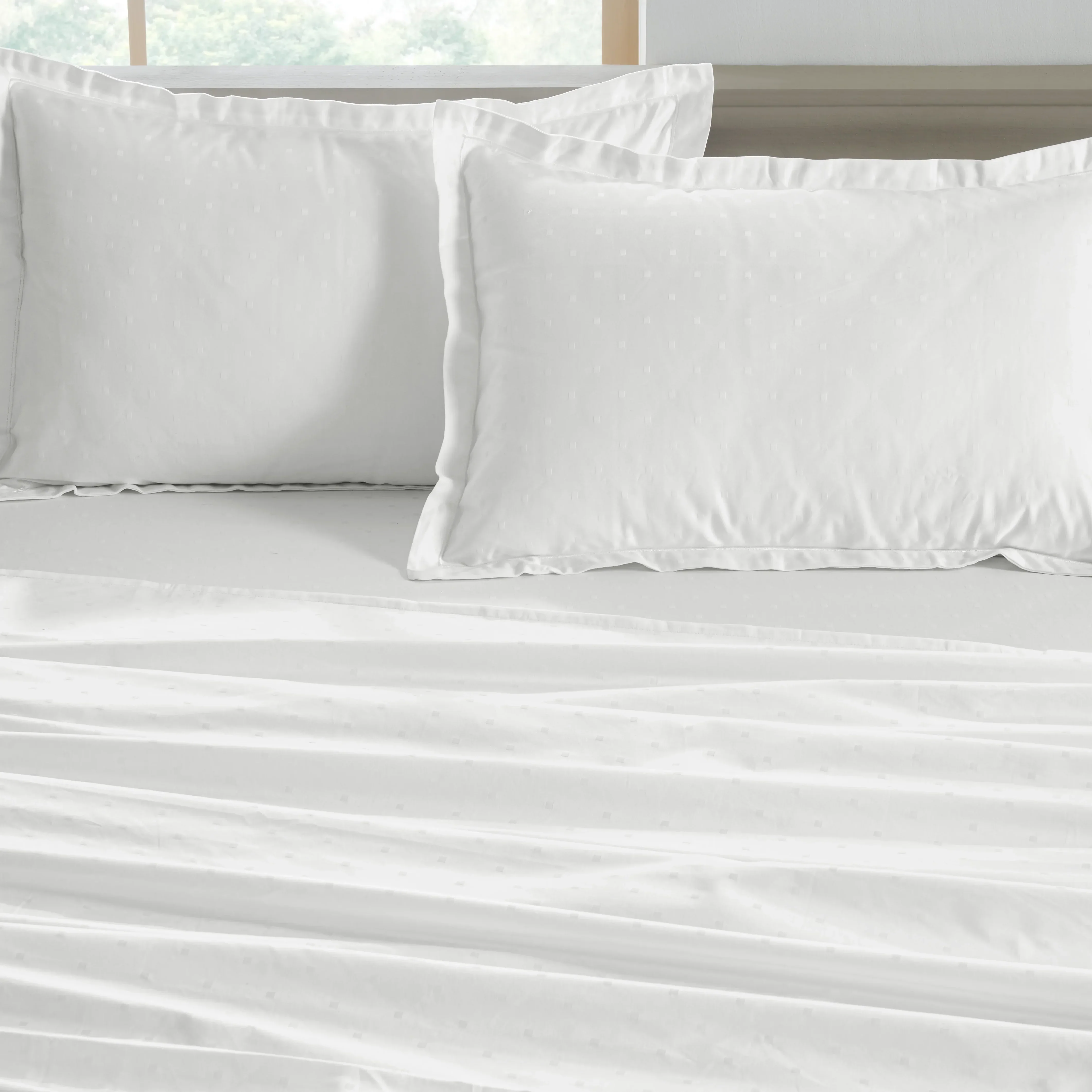 Ricaso | 1000TC Egyptian Cotton Swiss Dot Super Soft Bedsheet Set | Pillow Cover with Merrow Hem Treatment - Image 9