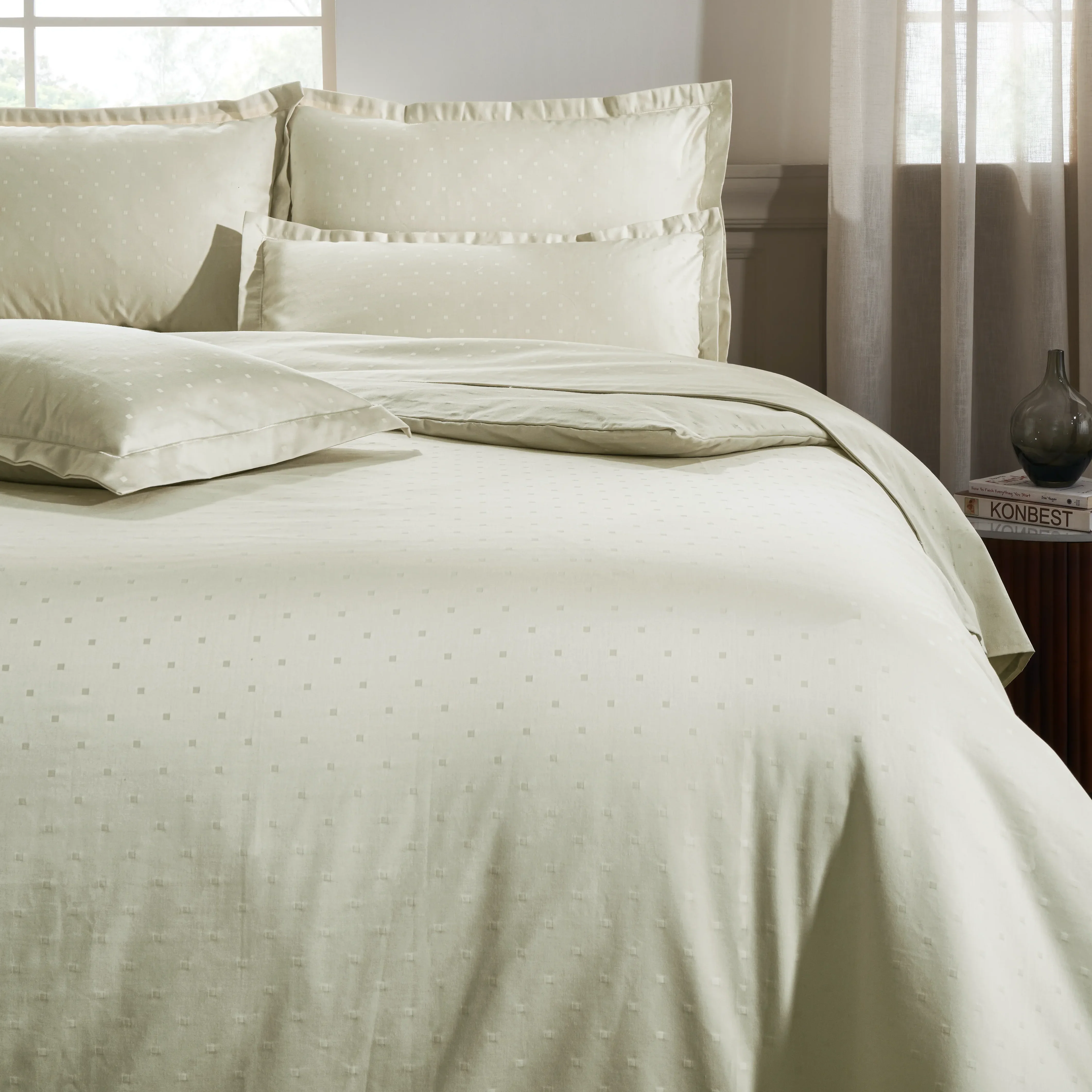 Ricaso | 1000TC Egyptian Cotton Swiss Dot Super Soft Fitted Sheet Set | Pillow Cover with Merrow Hem Treatment - Image 15