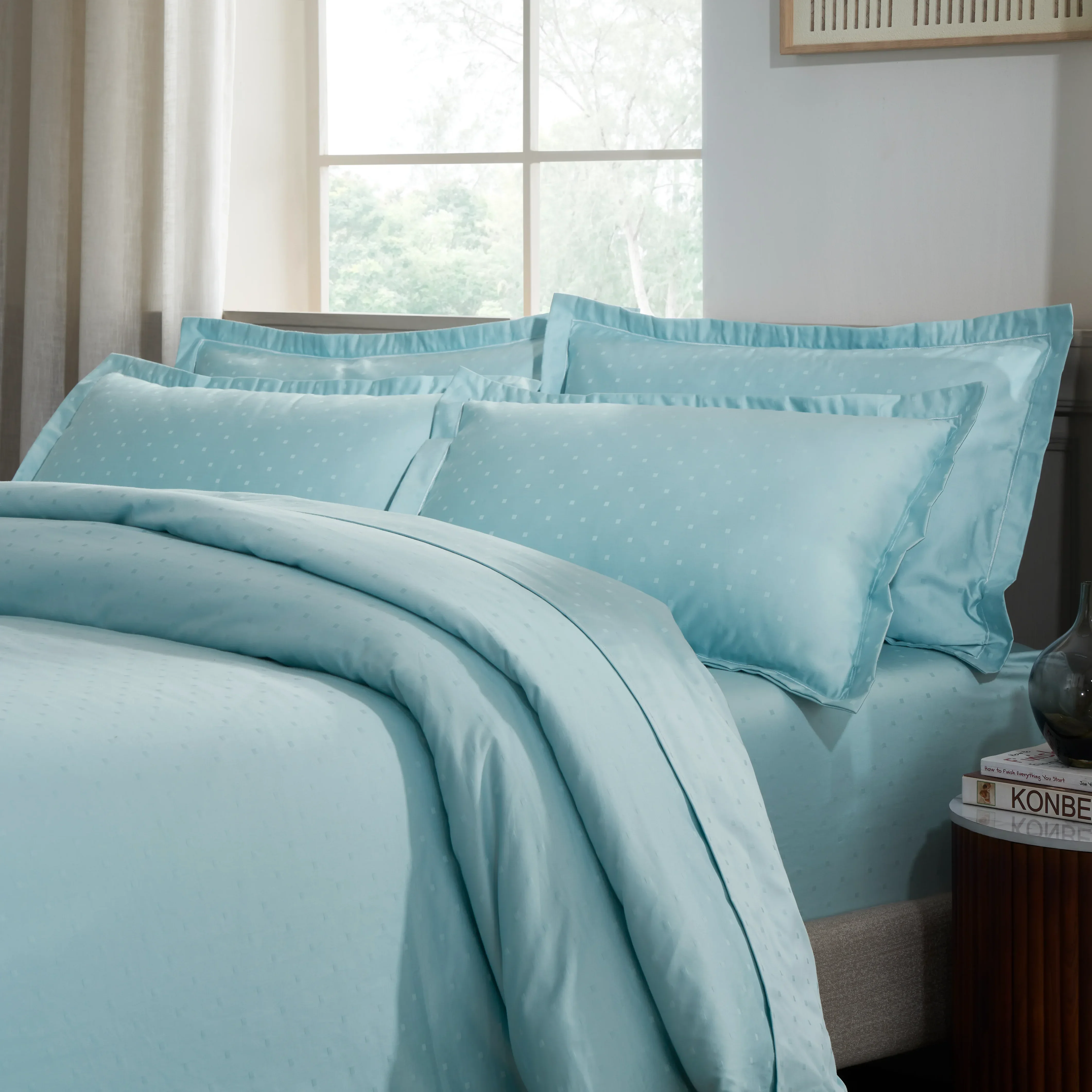 Ricaso | 1000TC Egyptian Cotton Swiss Dot Super Soft Fitted Sheet Set | Pillow Cover with Merrow Hem Treatment - Image 31