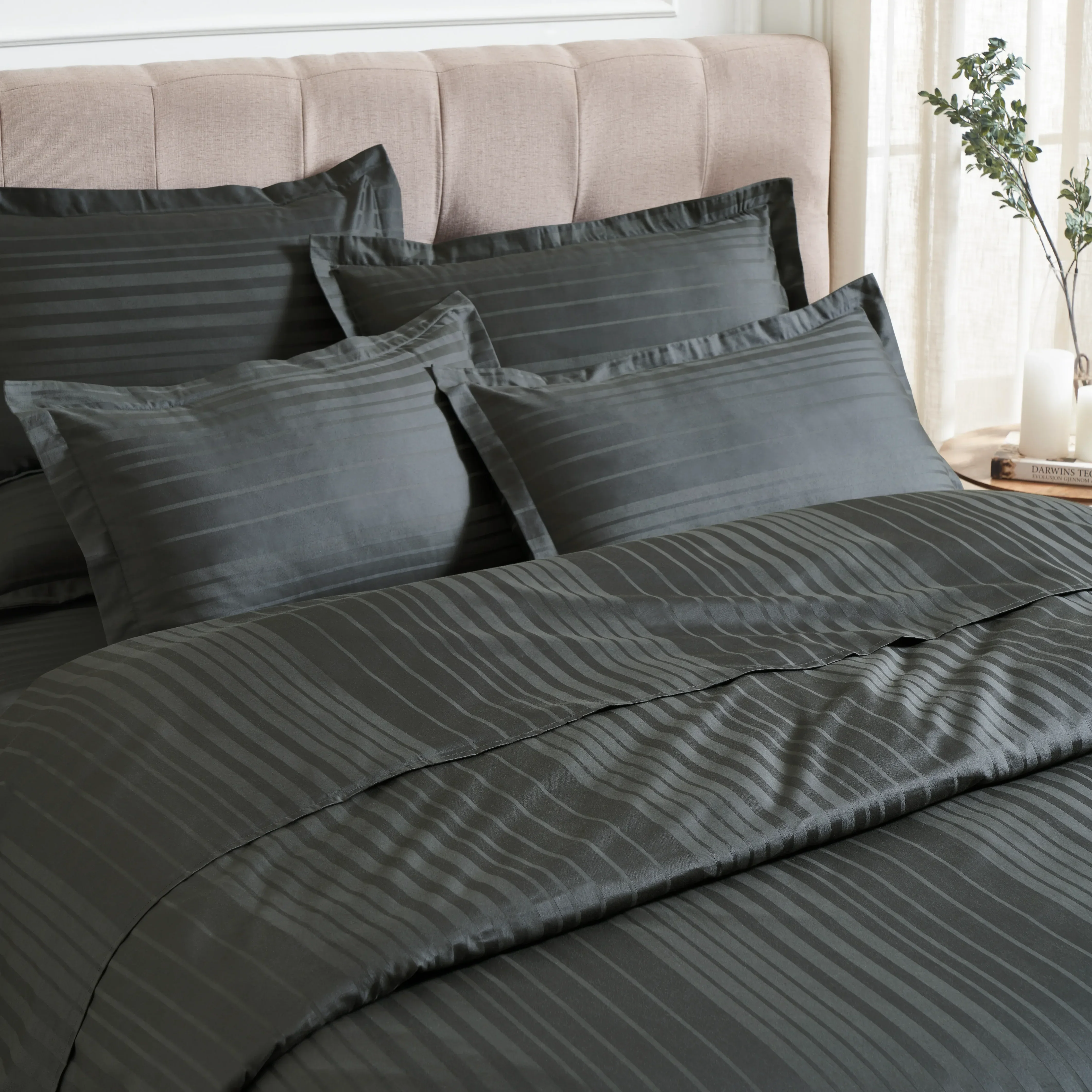 Seraya | 400TC Varigated Stripes Super Soft Bedsheet Set - Image 17