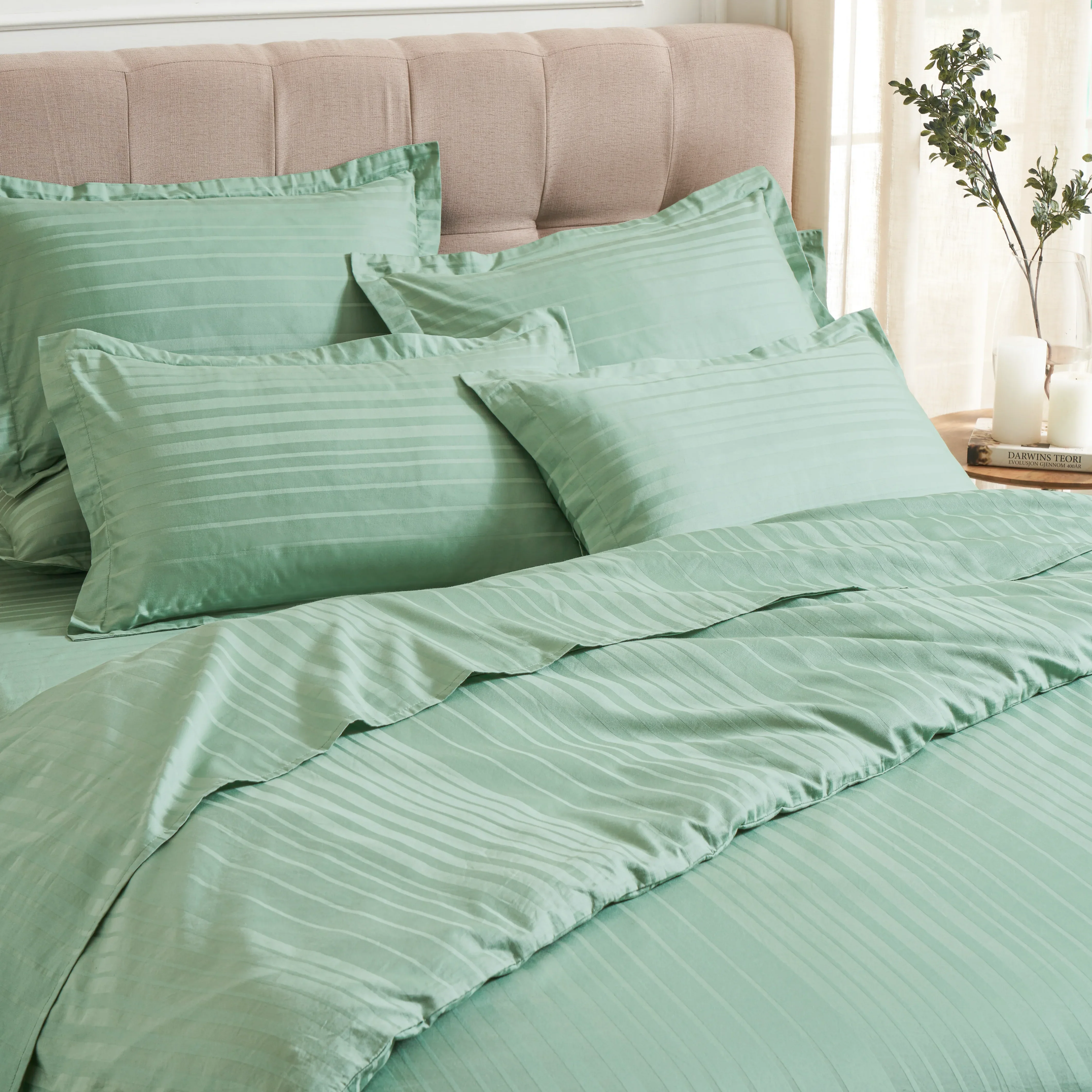 Seraya | 400TC Varigated Stripes Super Soft Bedsheet Set - Image 29