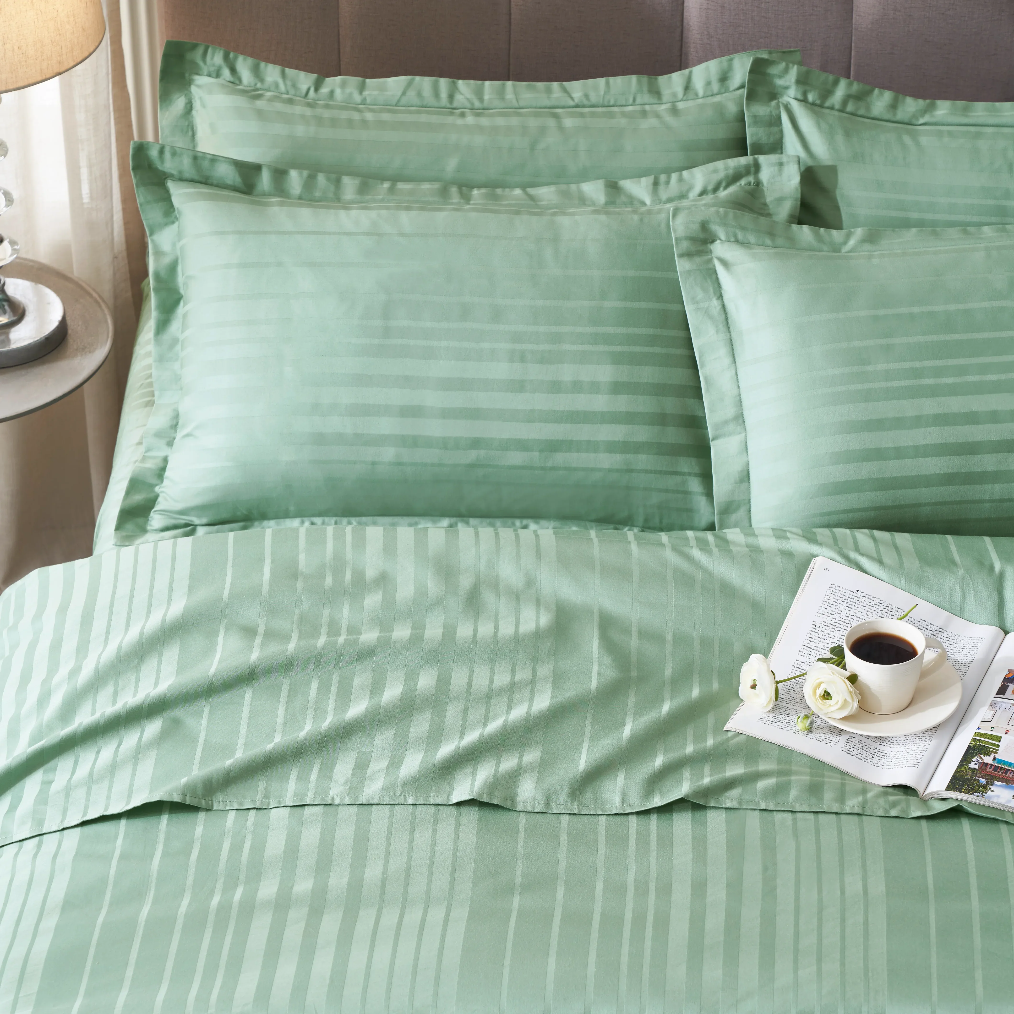 Seraya | 400TC Varigated Stripes Super Soft Bedsheet Set - Image 30