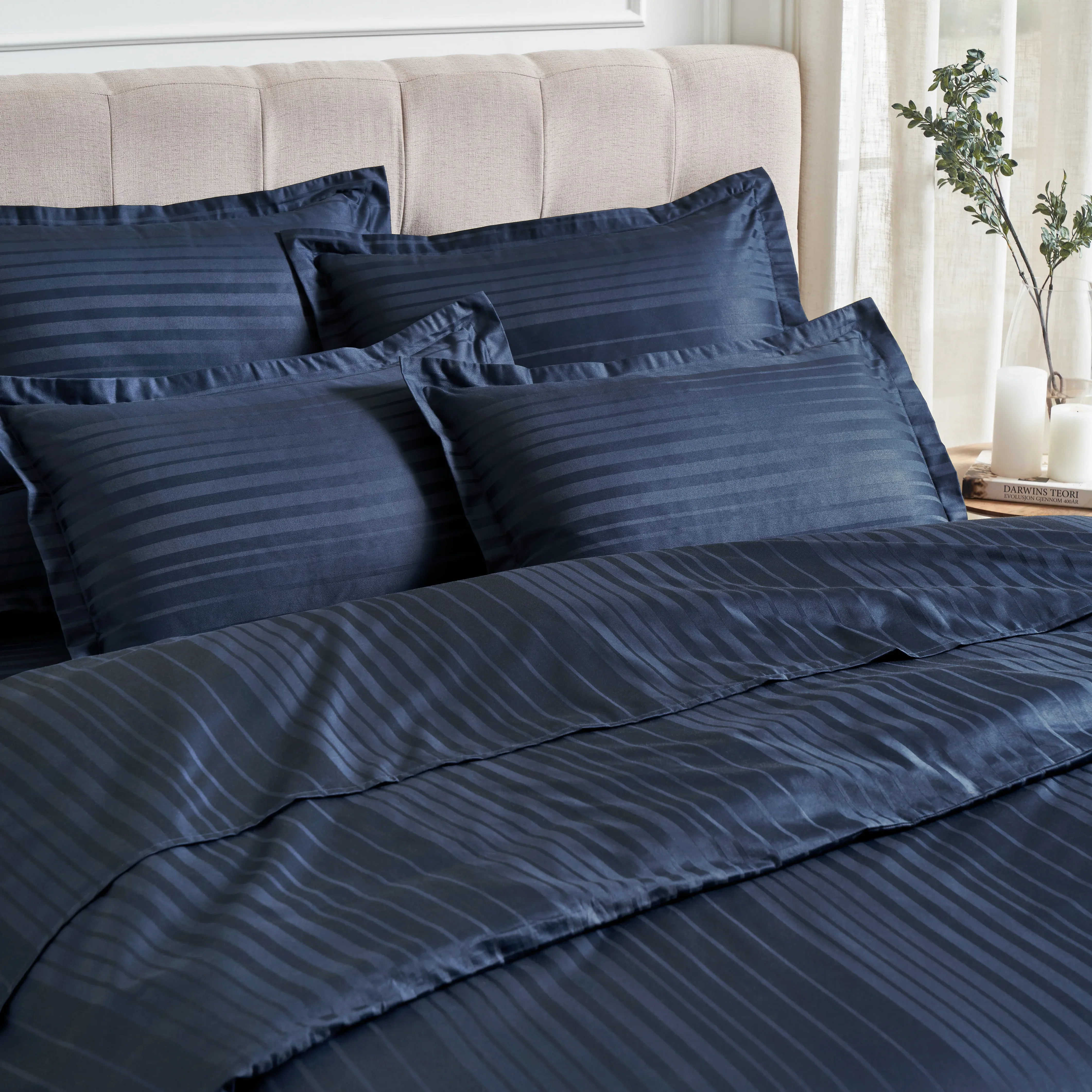 Seraya | 400TC Varigated Stripes Super Soft Bedsheet Set - Image 41
