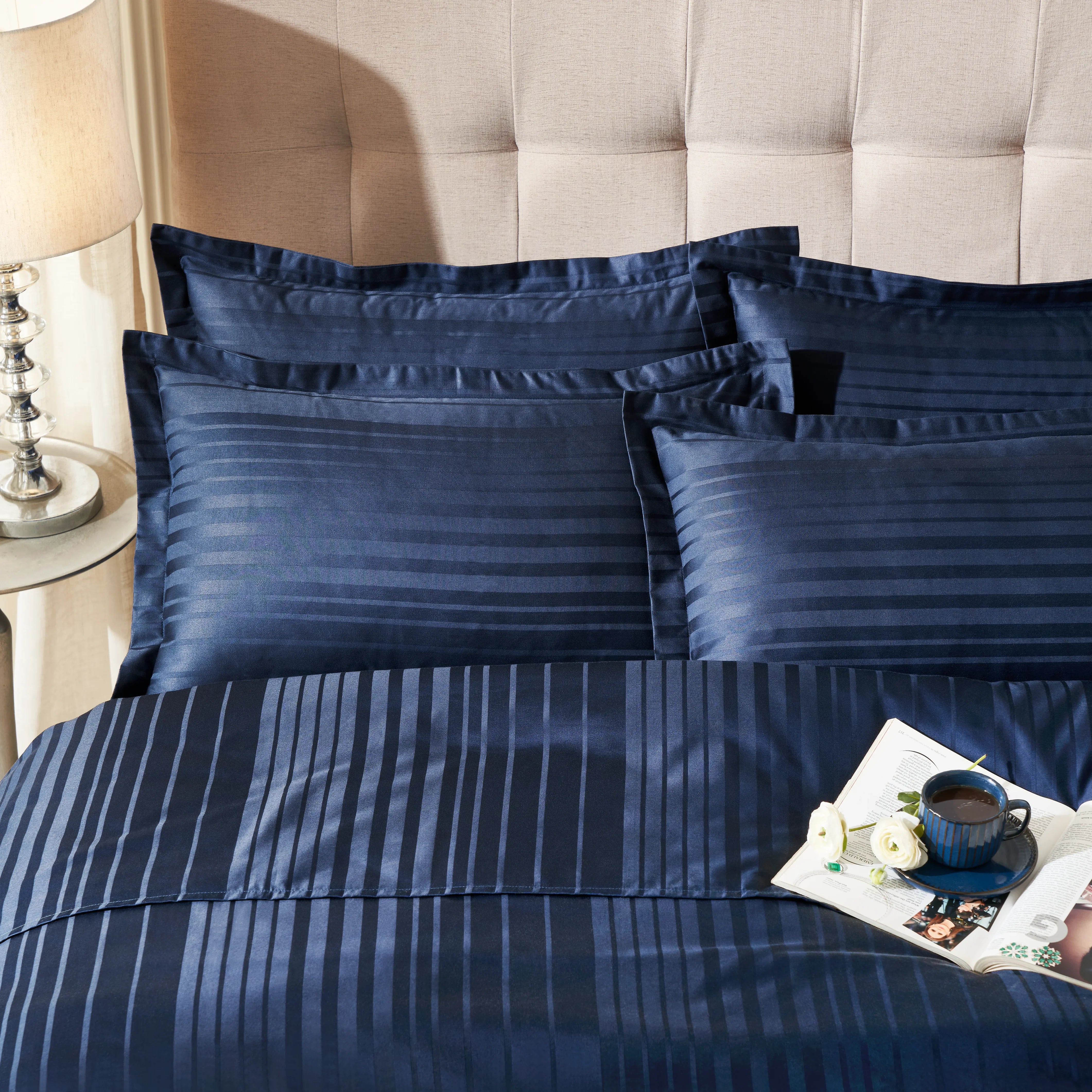 Seraya | 400TC Varigated Stripes Super Soft Bedsheet Set - Image 42