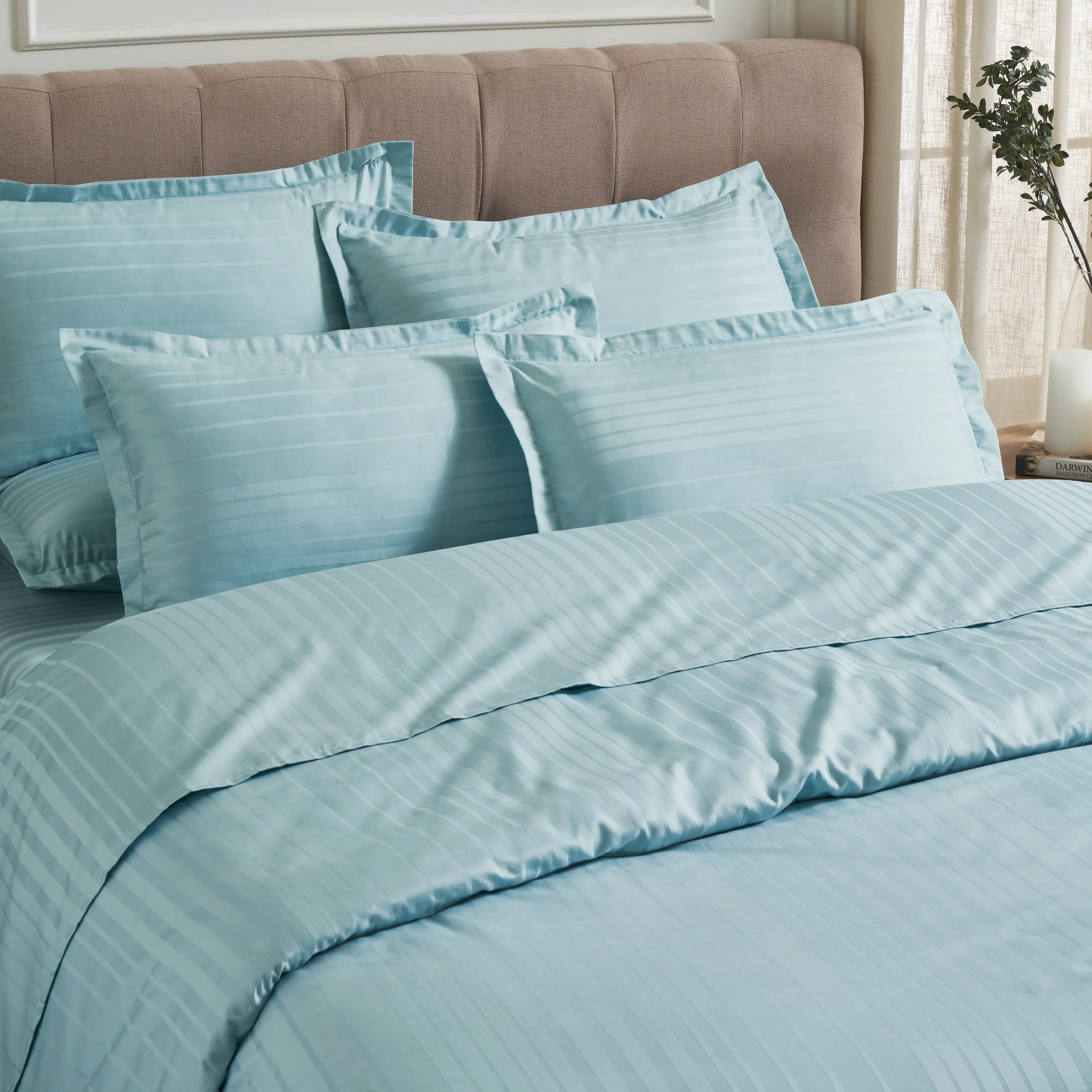 Seraya | 400TC Varigated Stripes Super Soft Fitted Sheet Set - Image 32