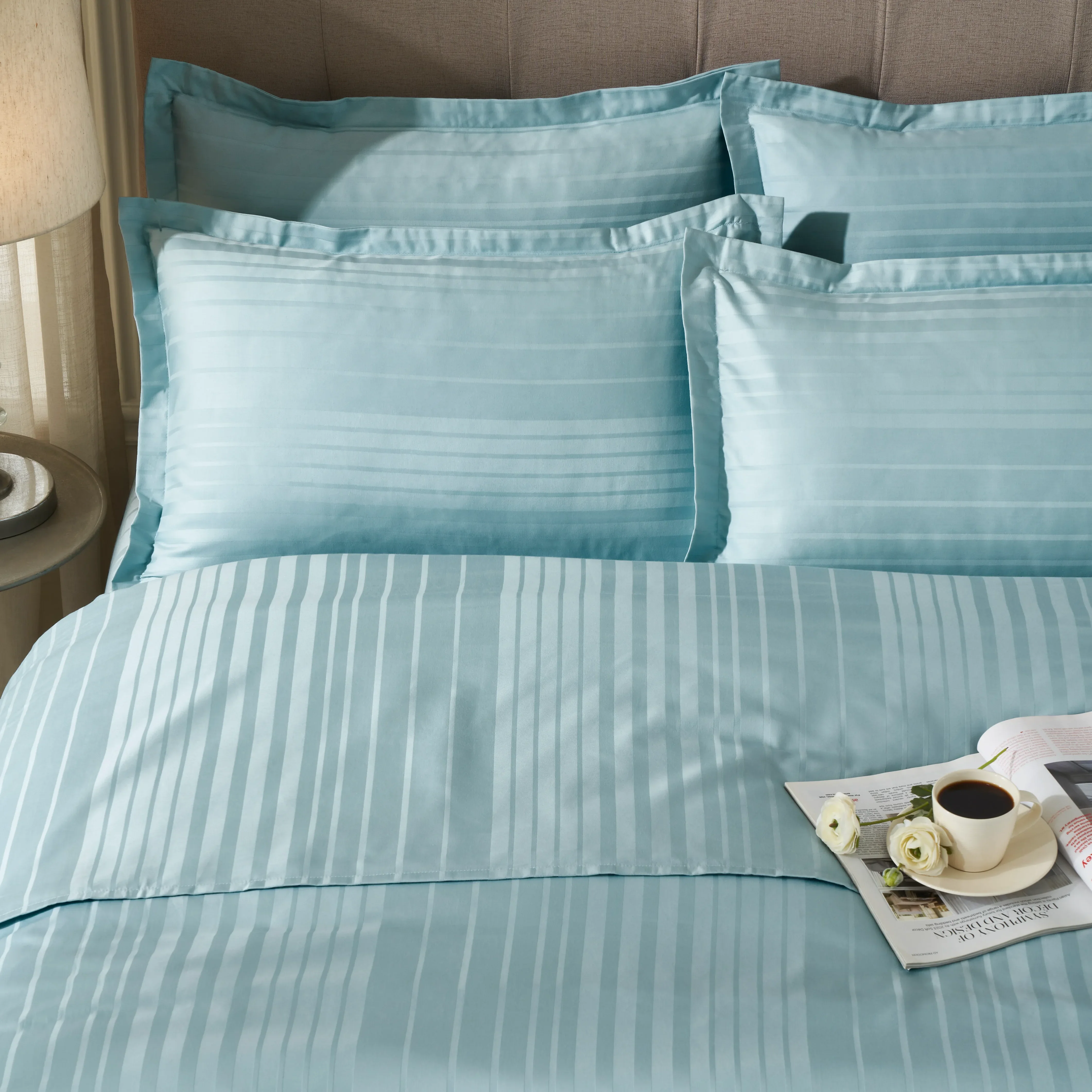 Seraya | 400TC Varigated Stripes Super Soft Fitted Sheet Set - Image 33