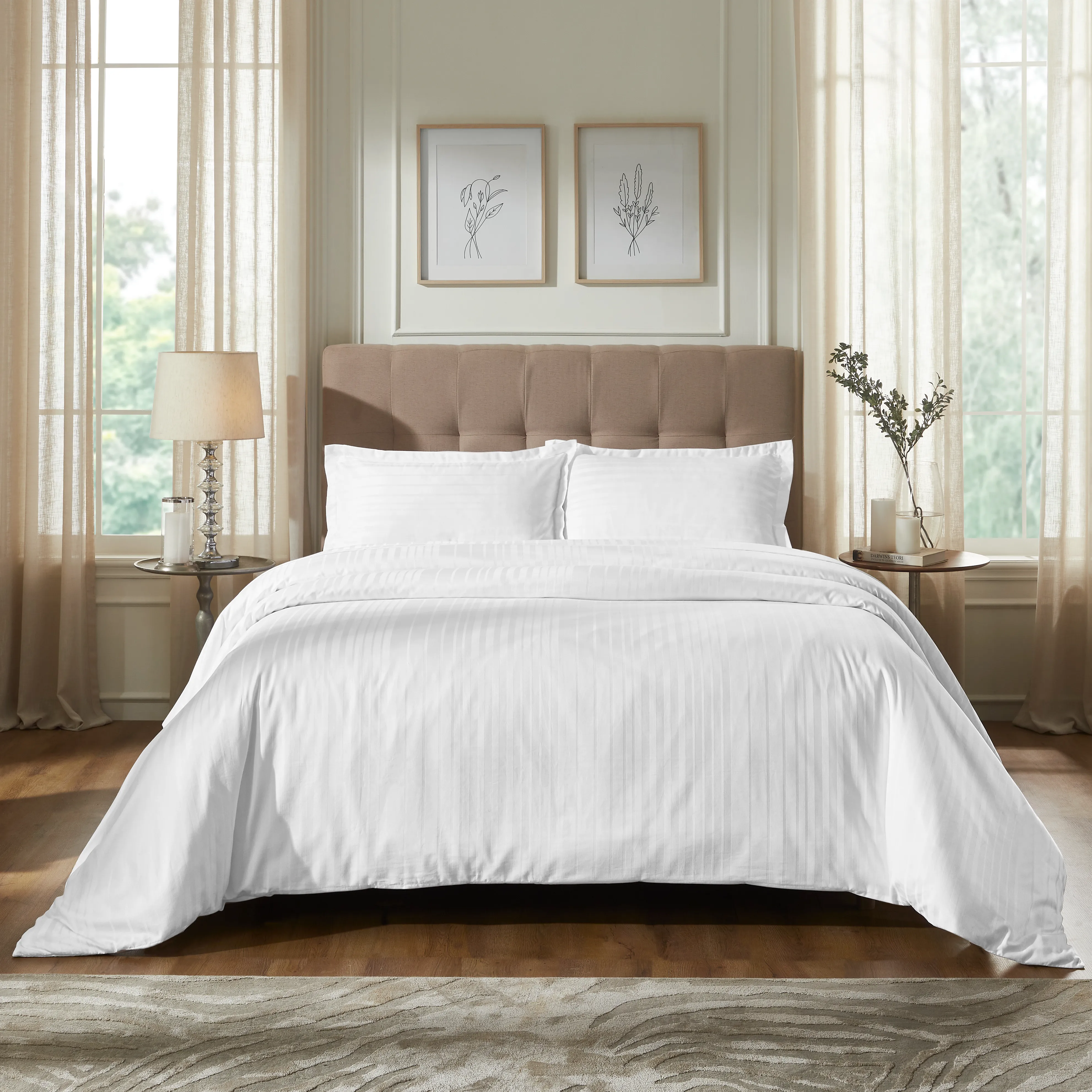 Seraya | 400TC Varigated Stripes Super Soft Fitted Sheet Set - Image 9