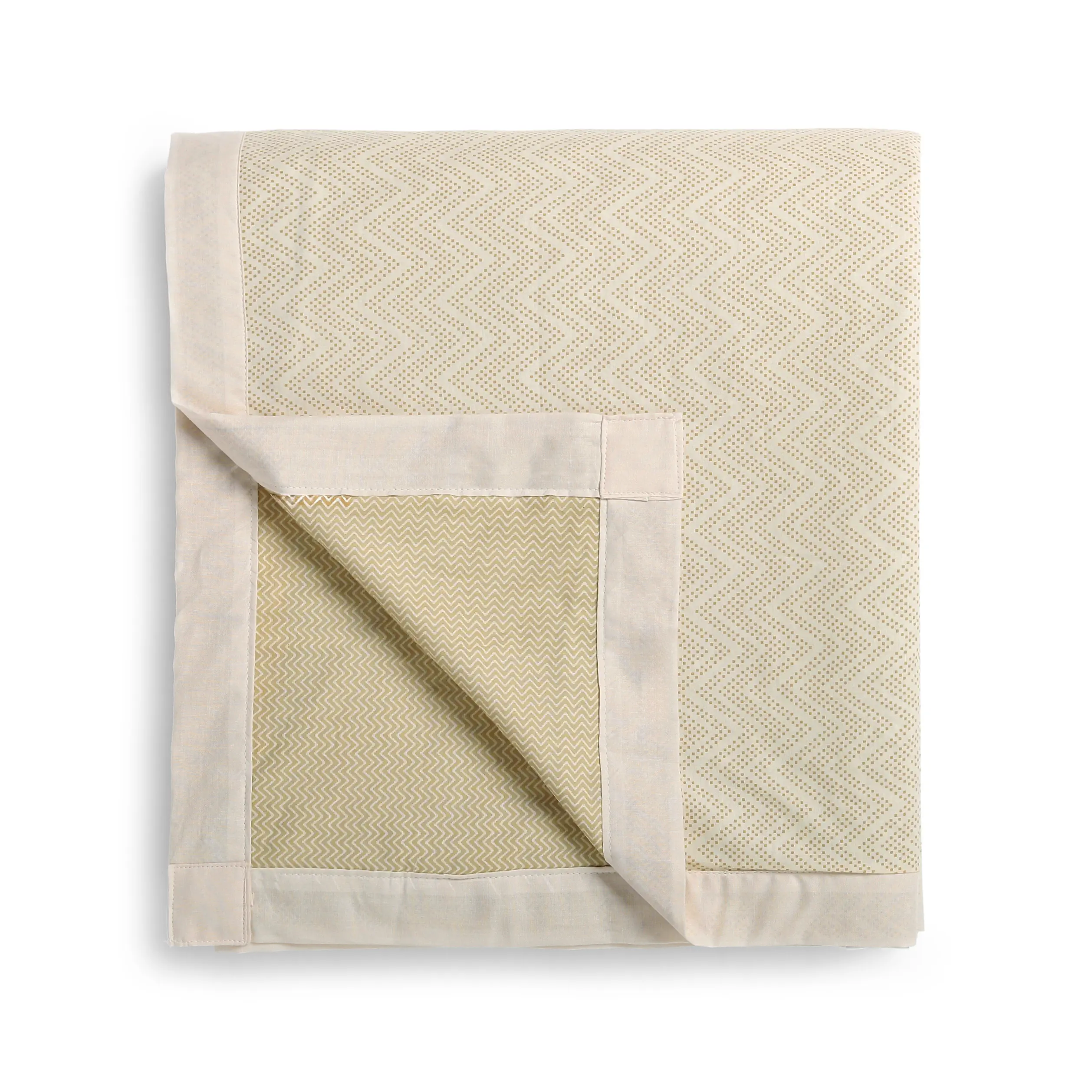 Threadscapes | Woven Textured Printed Reversible Dohar with Super Soft Flannel Layering-Beige - Image 4