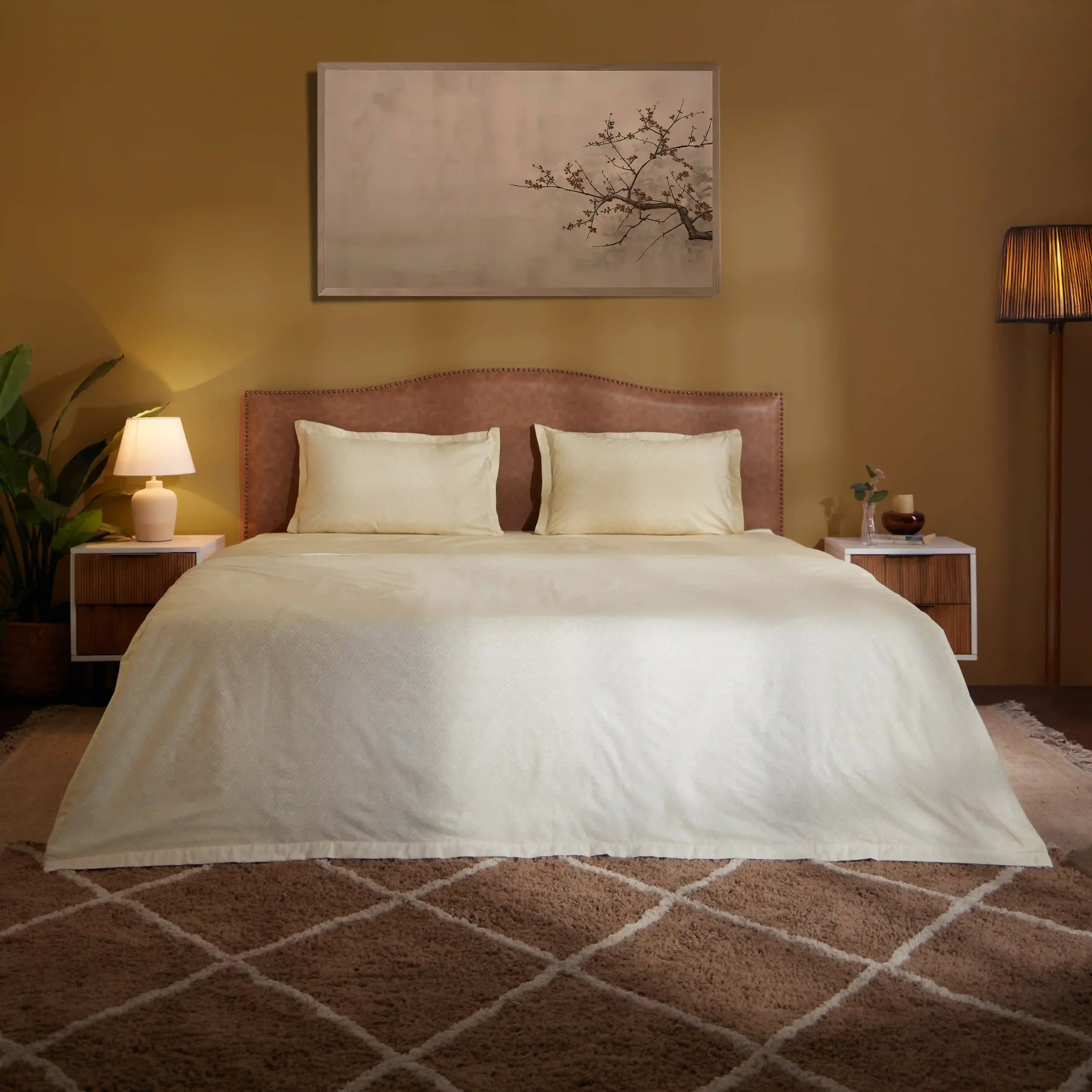 Threadscapes | Woven Textured Printed Reversible Dohar with Super Soft Flannel Layering-Beige - Image 6