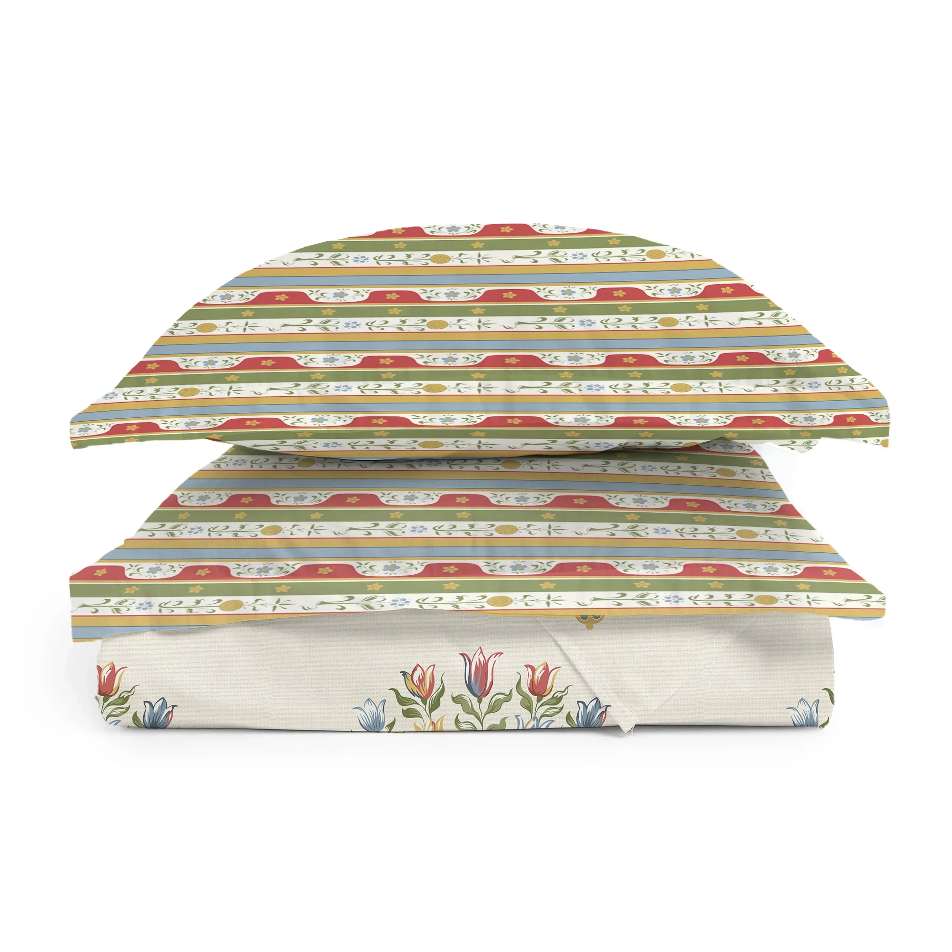 Udyan Tales | Vivid Traditional Printed Bedding Set - Set of Bedsheet & Comforter - Brick Red - Image 6