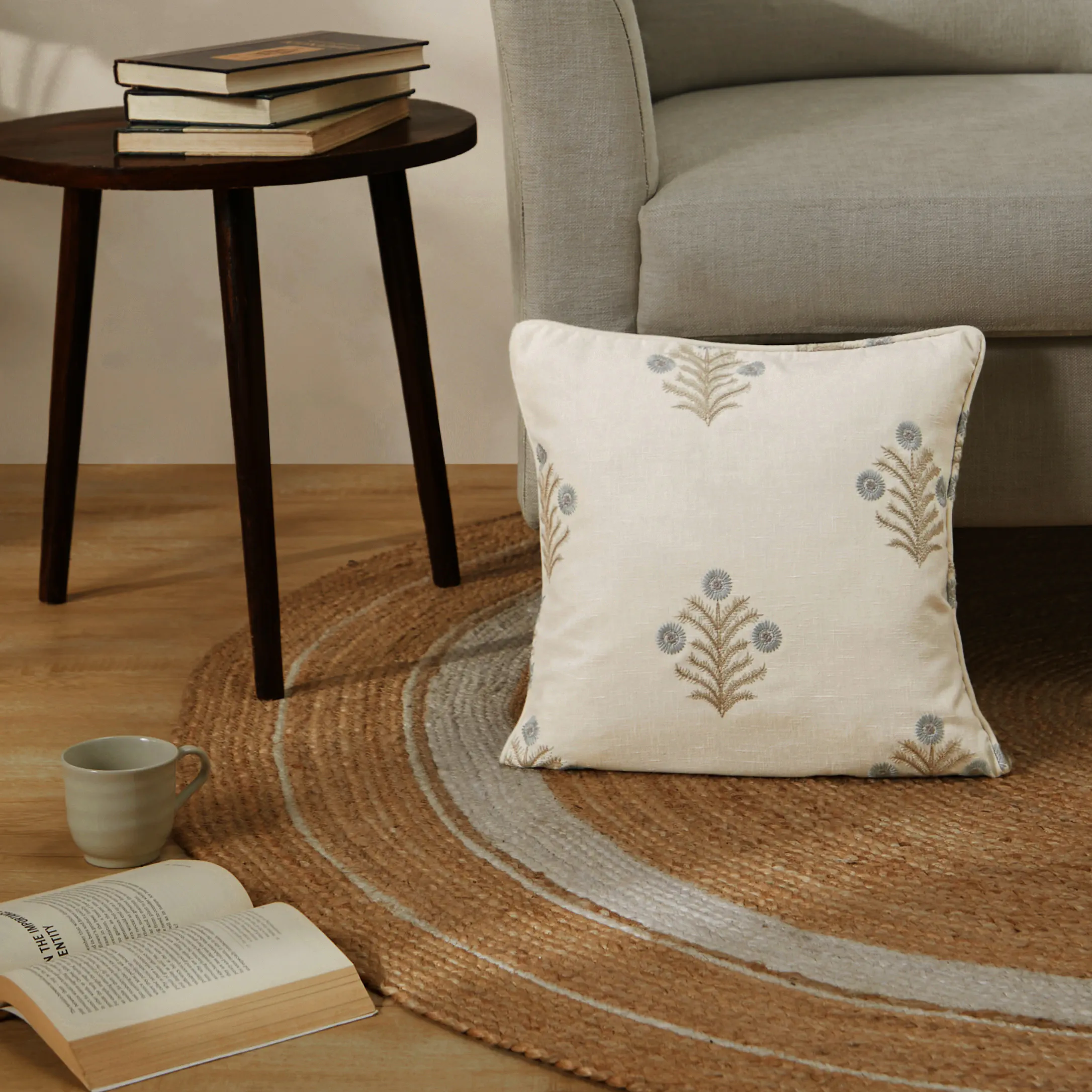 Vissencia Embroidered Cushion Cover | Threaded Bloom - Image 4