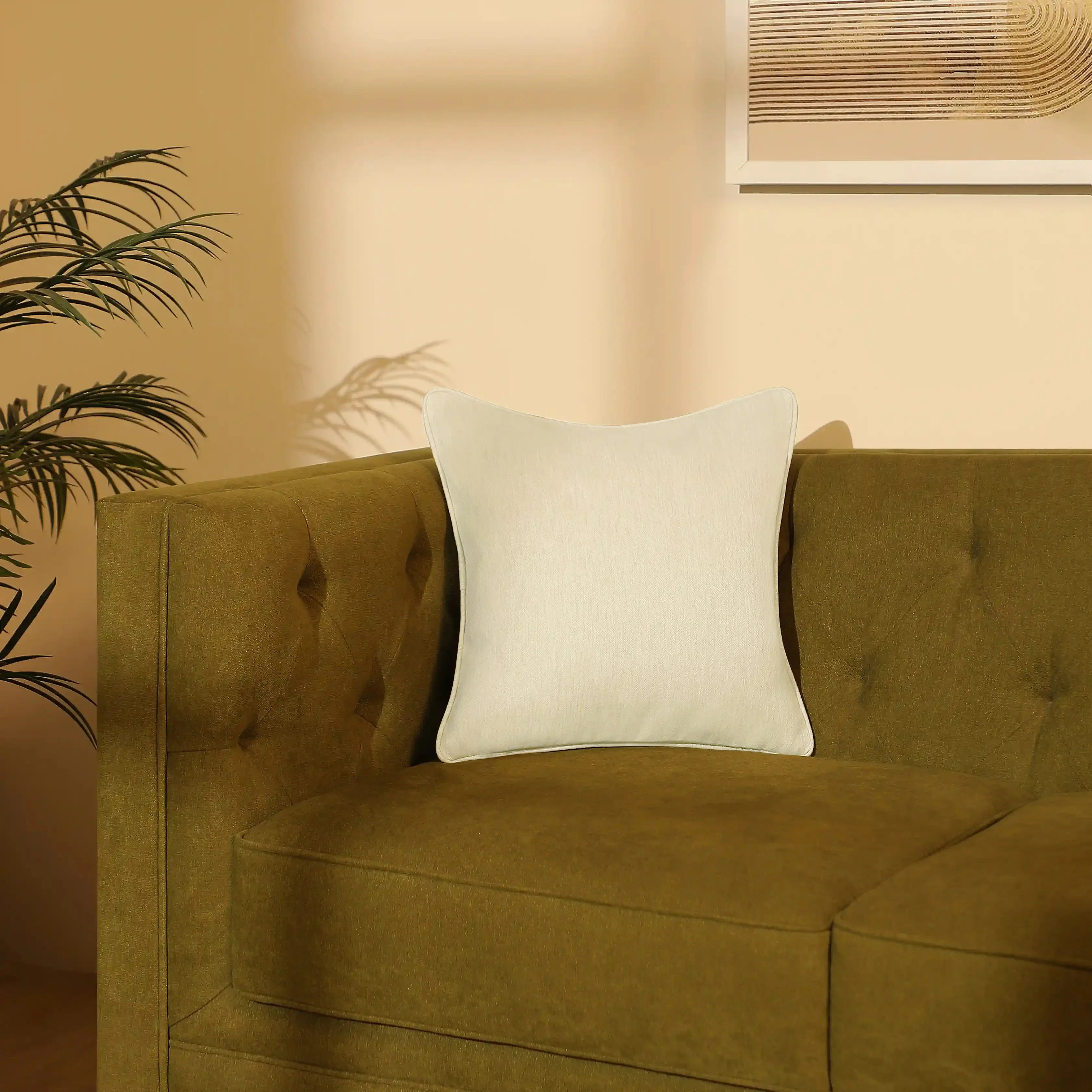 Vissencia Solid Cushion Cover | Textured Weaves - Image 5