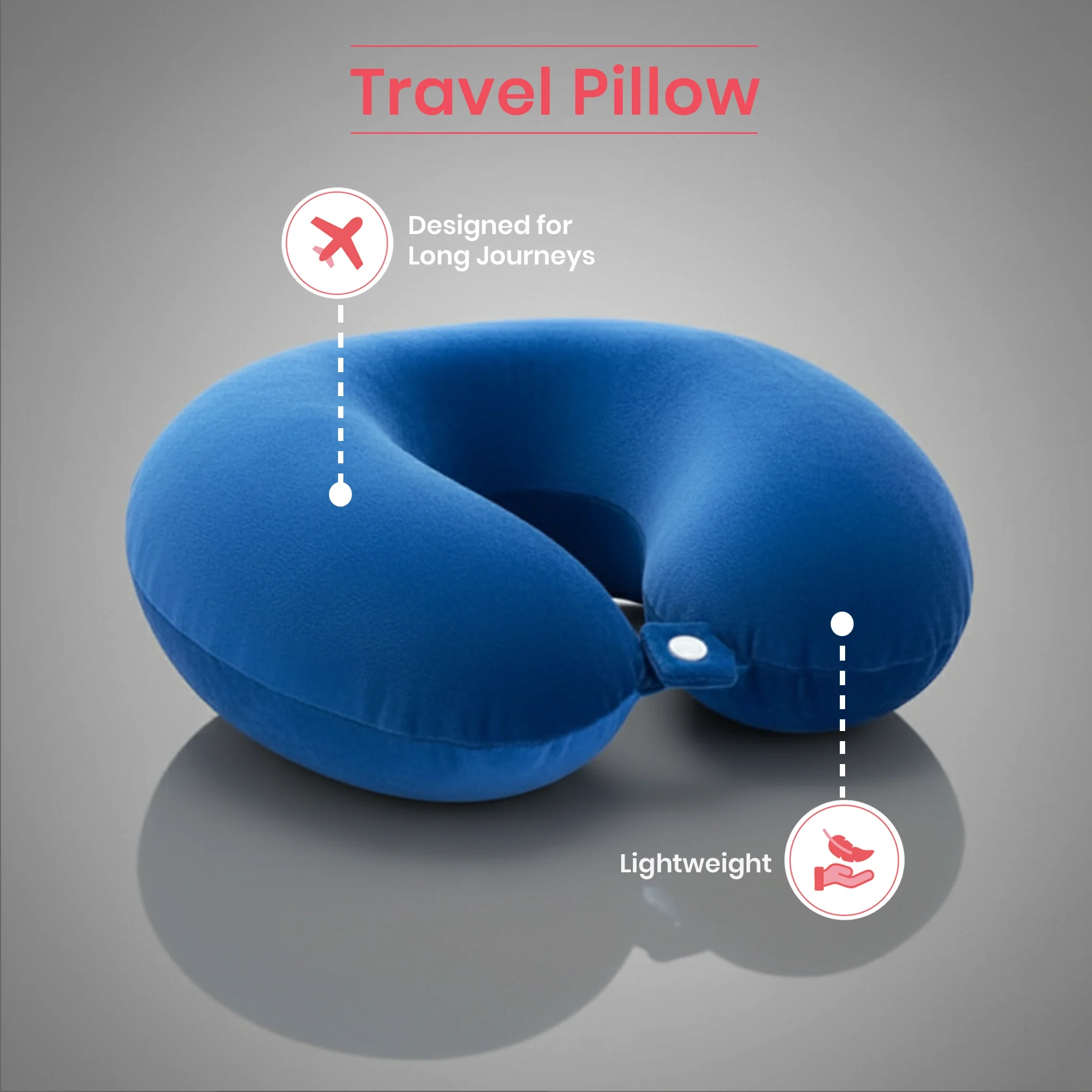 Wanderlust | Travel Neck Pillow | Blue - Image 4