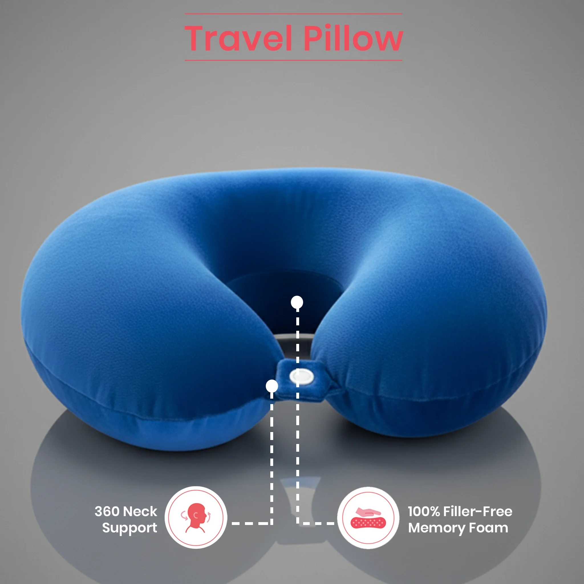 Wanderlust | Travel Neck Pillow | Blue - Image 5