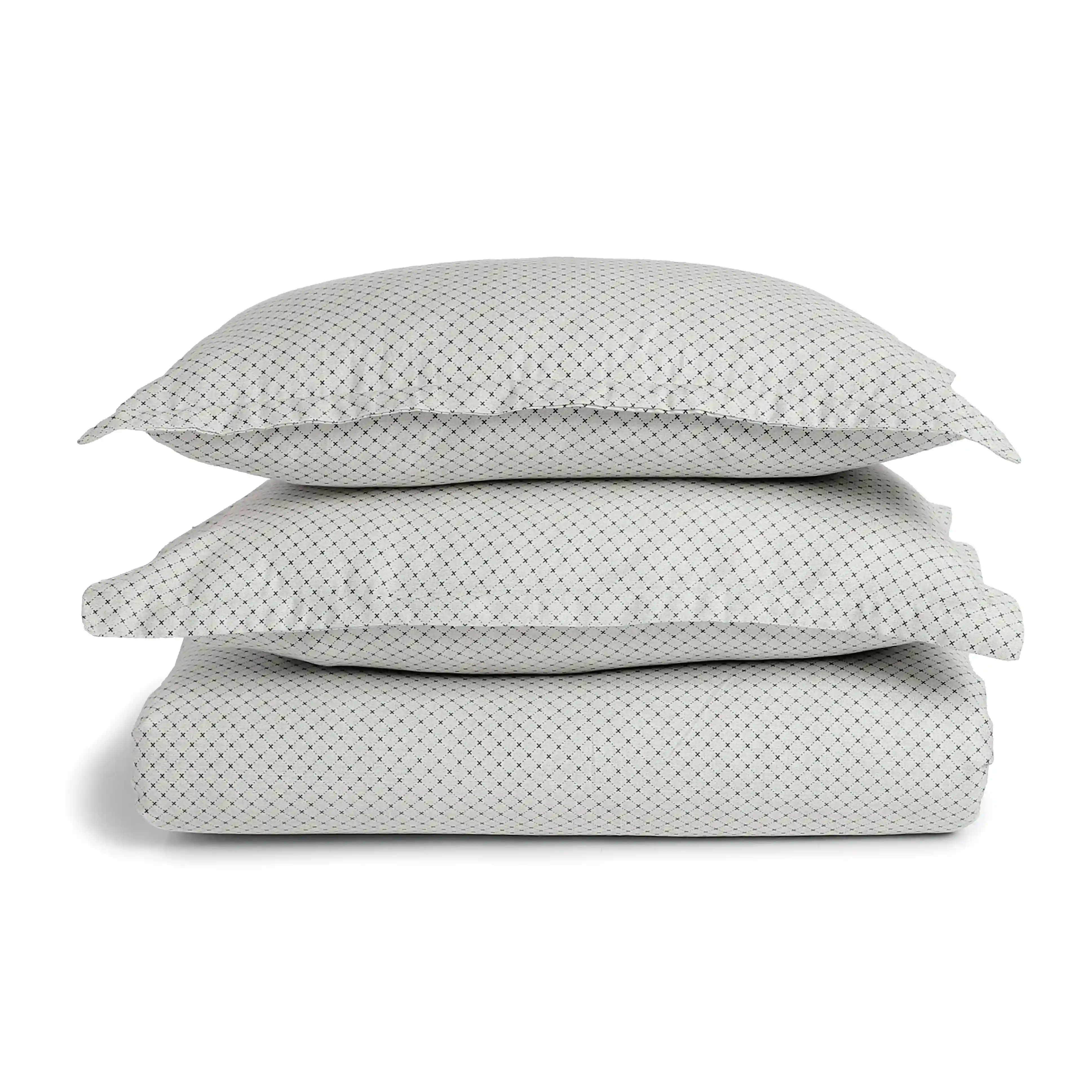 Yutori | 250 TC Modern Micro Printed Cotton Fitted Sheet Set  | Pillow Cover with Merrow Hem Treatment - Image 26